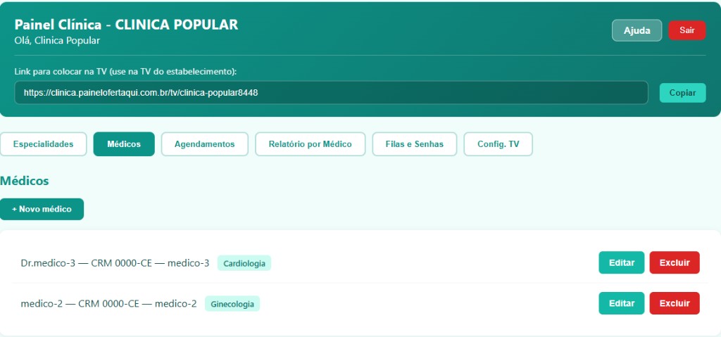 Gestão de Médicos