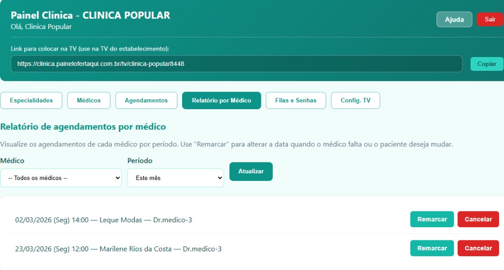 Relatório por Médico